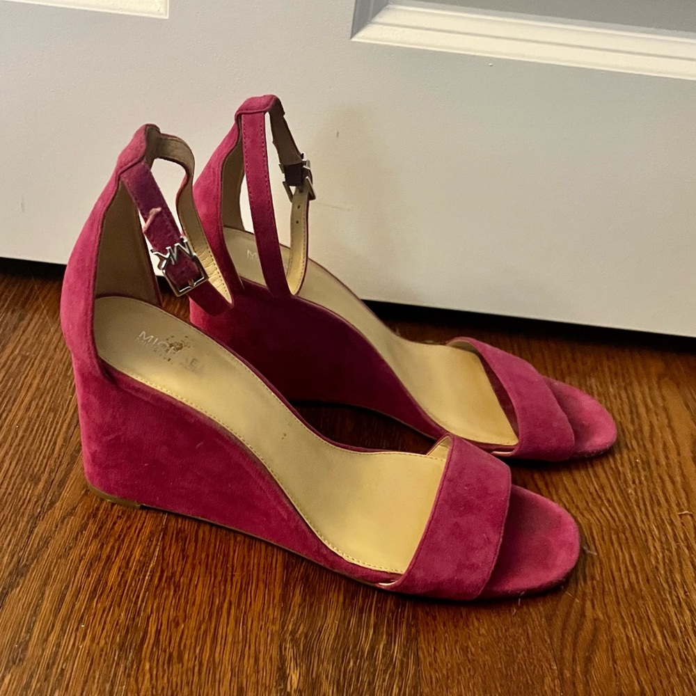 Michael Kors Magenta Suede Wedges